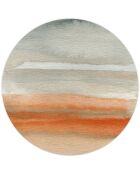 Tapis vinyle rond Acuarela abstracta orange/gris - D.150 cm